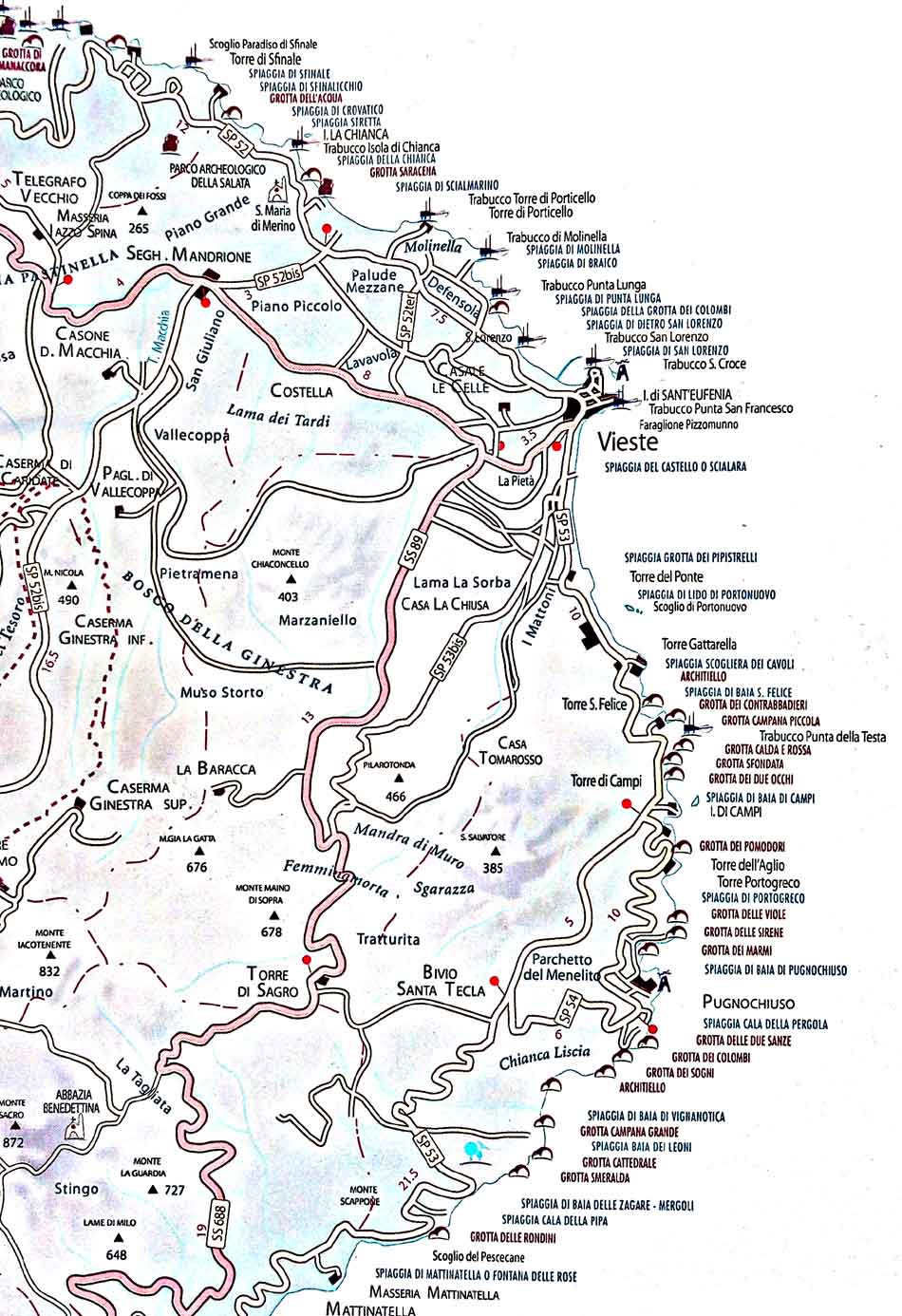 Torri costiere e trabucchi sulla costa